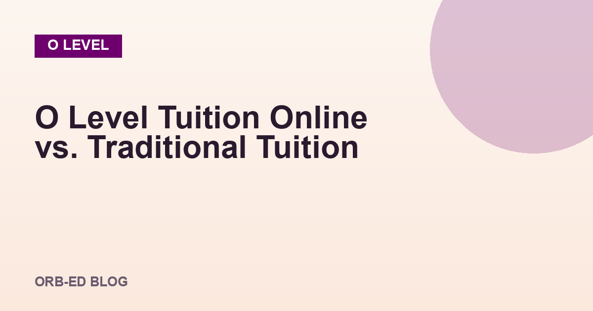 O Level tuition online